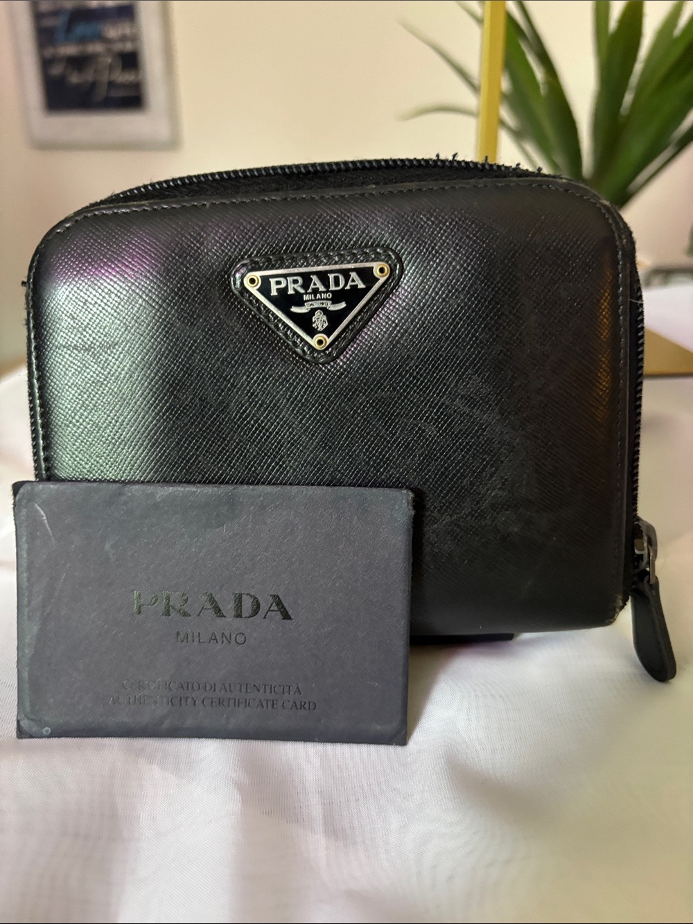 Prada Black Saffiano Leather Zip-Around Wallet - Picture 16 of 16